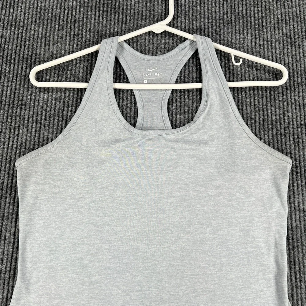 Nike Tank Top Shirt Womemsn Medium Gray Sleeveless Training Dri Fit Gym Run